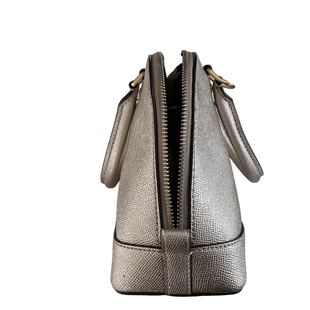Coach Mini Sierra Dome Satchel Crossgrain Metallic Light Gold Leather F22315 - Picture 9 of 9